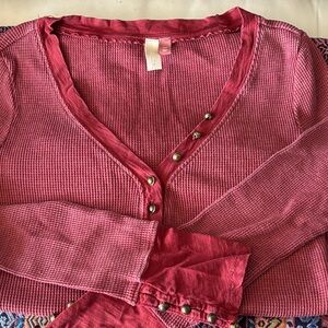 Anthropologie Pink Button-Detail Top